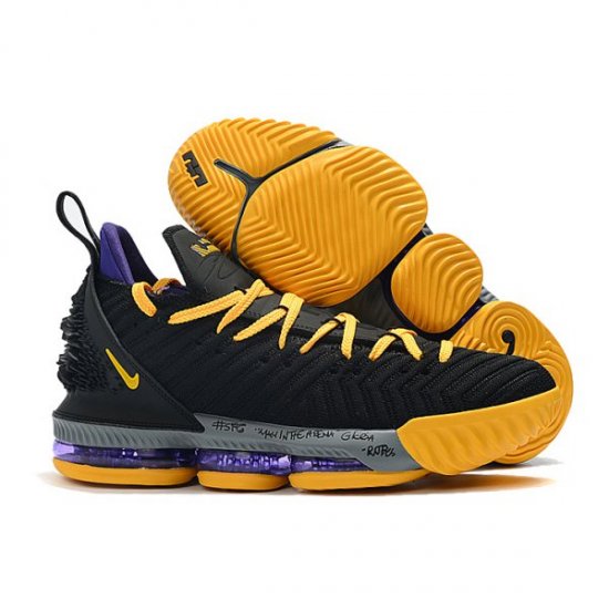 Nike Erkek Lebron 16 Siyah / Sarı / Mor Basketbol Ayakkabısı Türkiye - CZS43JVN